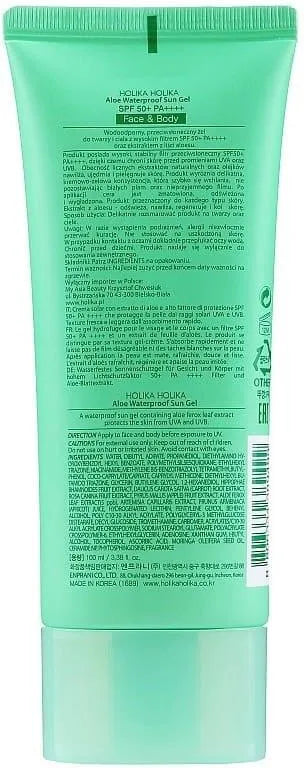Holika Holika Aloe Waterproof Sun Gel SPF50+ żel przeciwsłoneczny do ciała 100ml